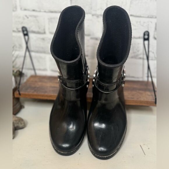Michael Kors Fulton Harness Rain Boots, Short, Size 8 - Picture 3 of 9
